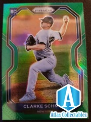 2021 PANINI PRIZM CLARKE SCHMIDT ROOKIE GREEN PRIZM #75 NEW YORK YANKEES
